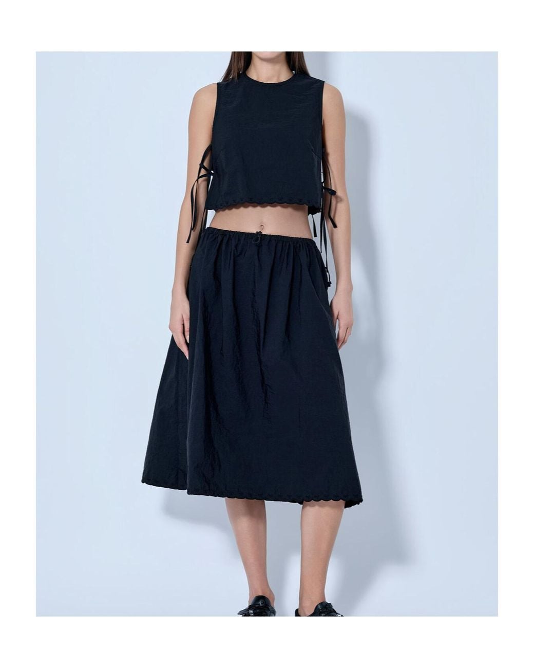 CECILIE BAHNSEN Blue Tie-Front Top