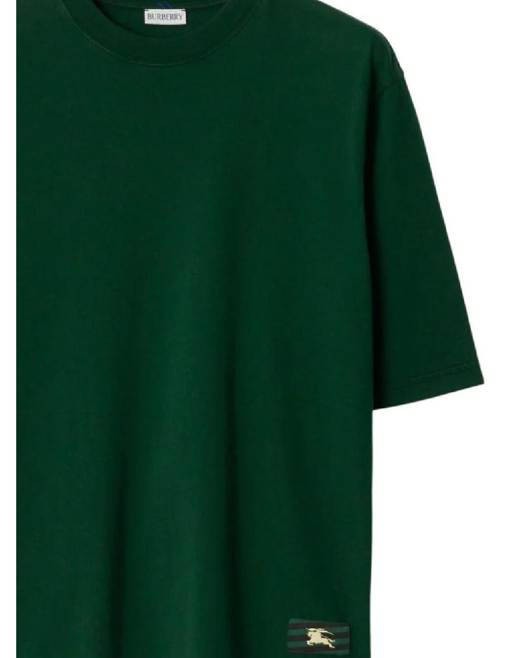 Burberry Green Ekd Logo-Patch Crewneck T-Shirt for men