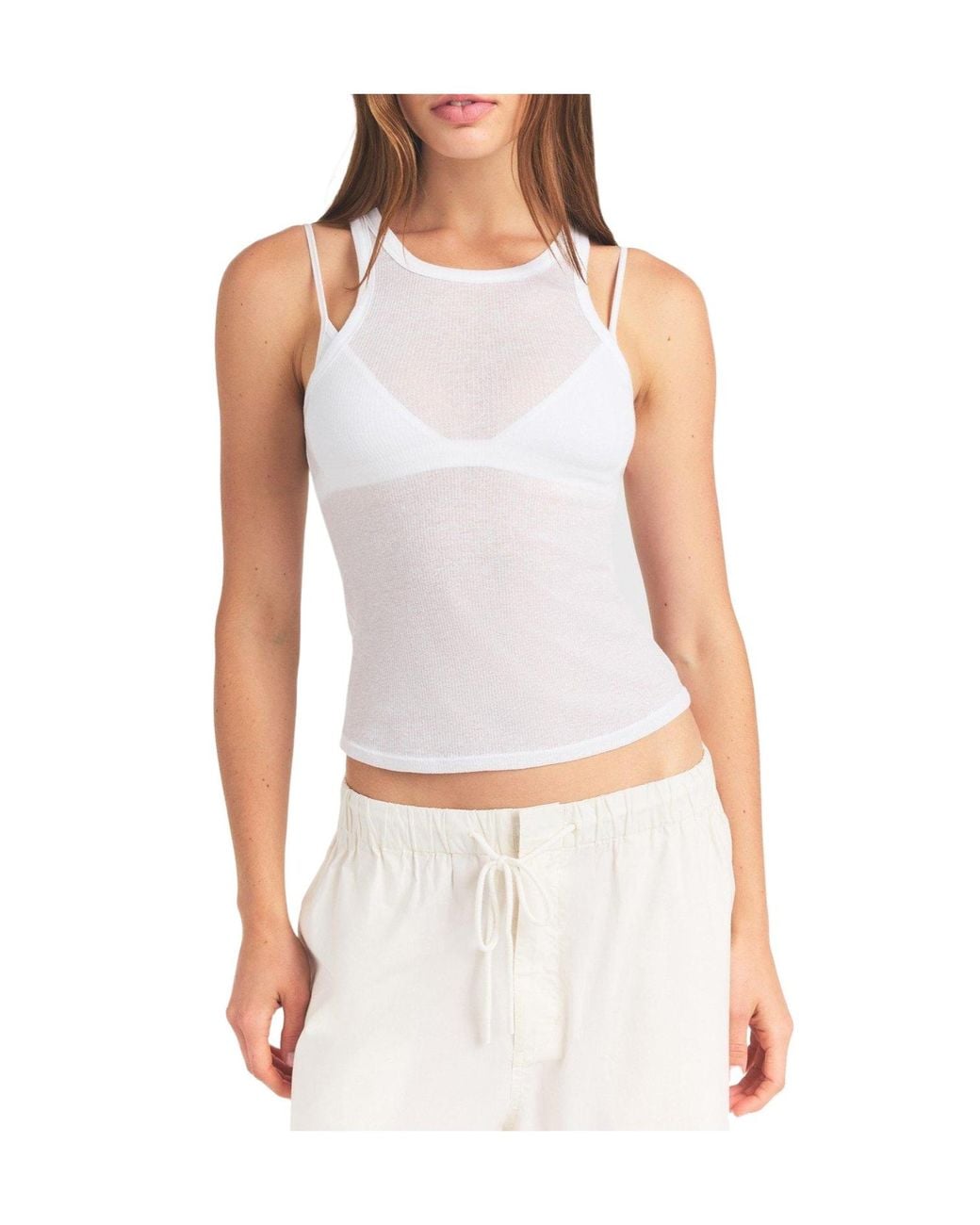 Skims White Tank Cami Top