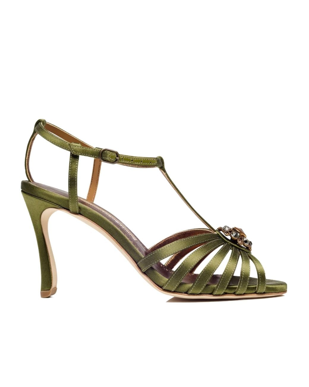 Manolo Blahnik Metallic Open-Toe High-Heeled Sandals