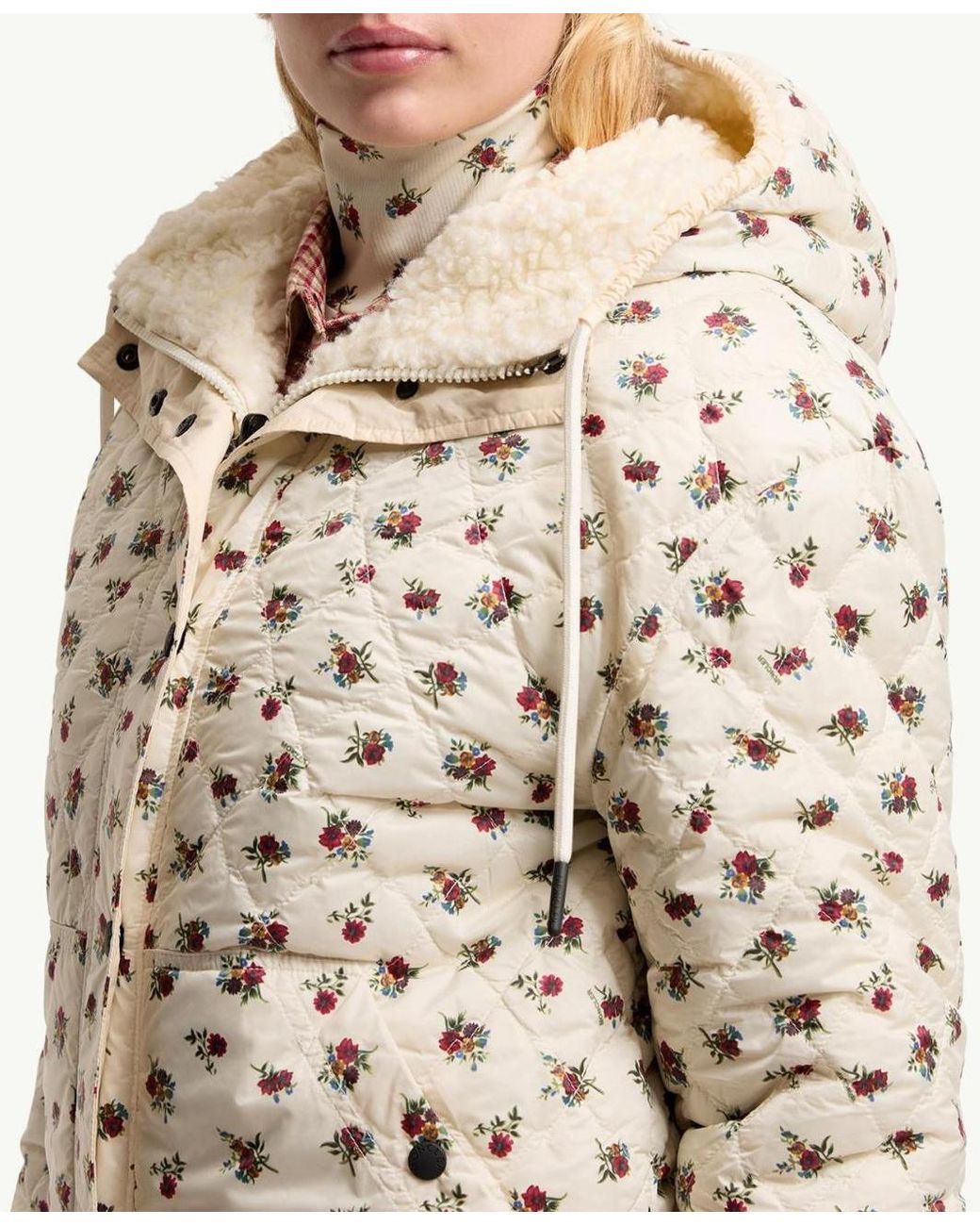 Moncler Natural Grenoble Hooded Zip-Up Jacket