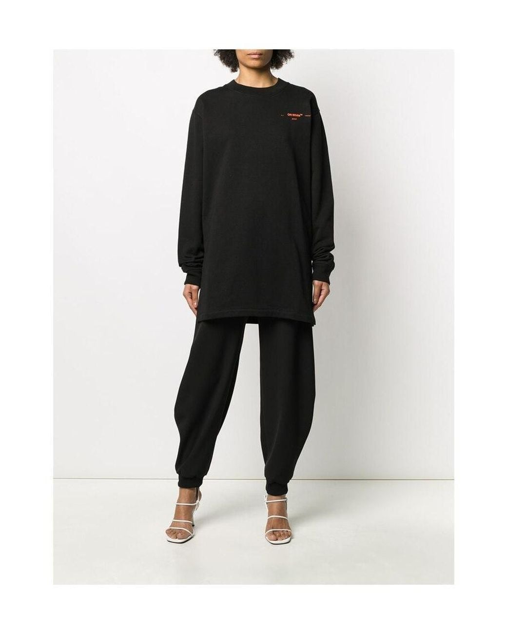 Off-White c/o Virgil Abloh Black Coral-Embroidered Oversized Jumper