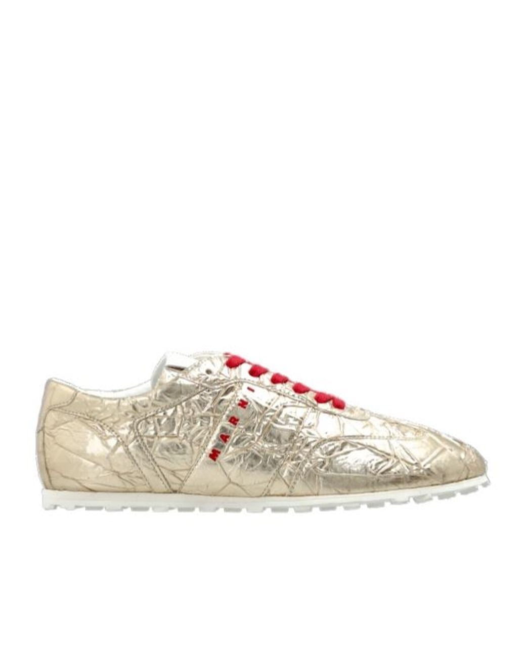 Marni Multicolor Crinkled Logo Low-Top Sneakers