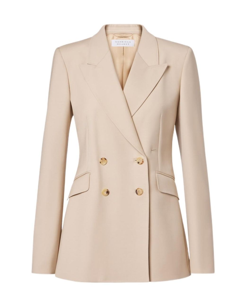 Gabriela Hearst Natural Stephanie Double-Breasted Wool Blazer
