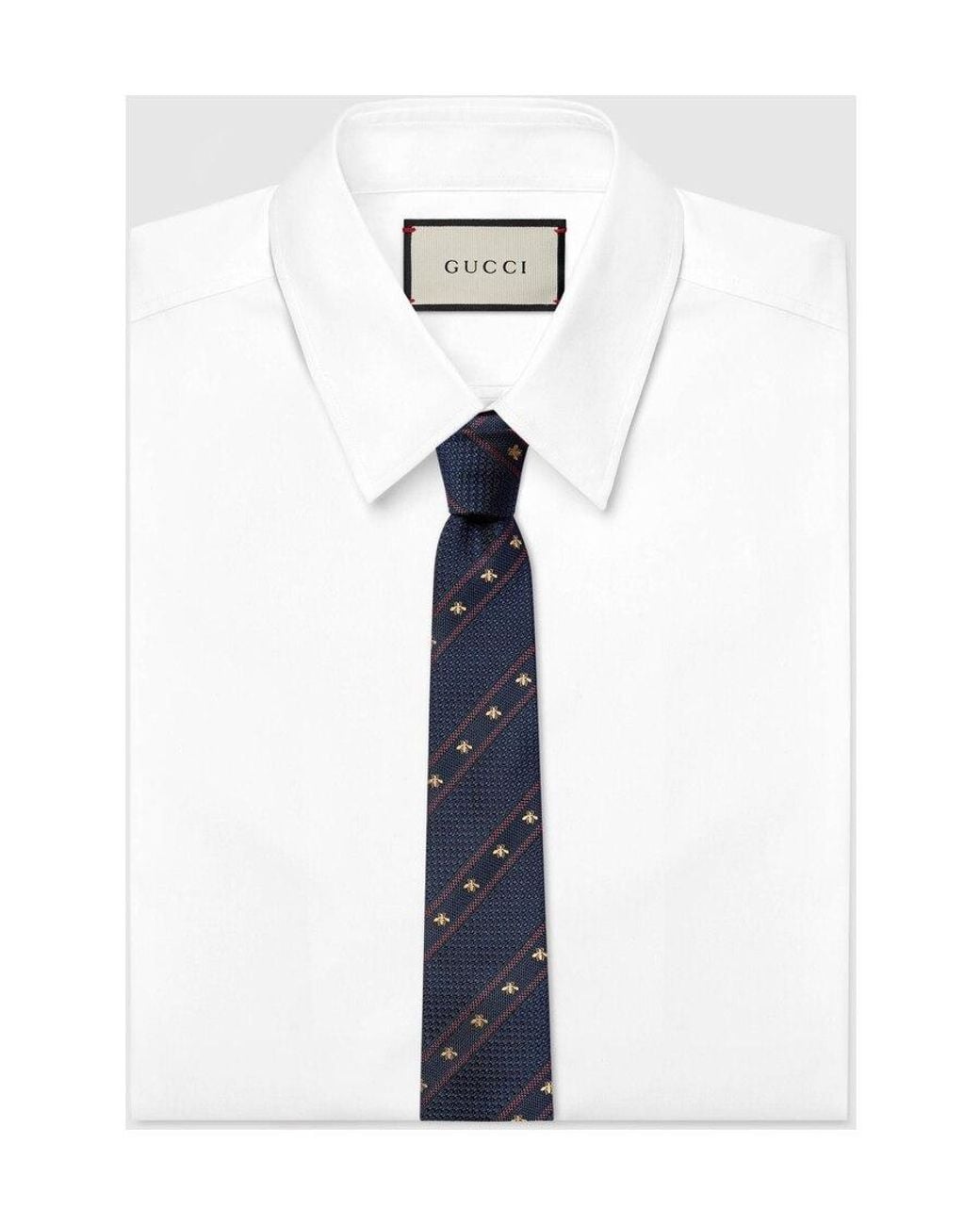 Gucci Blue Bee Motif Tie for men