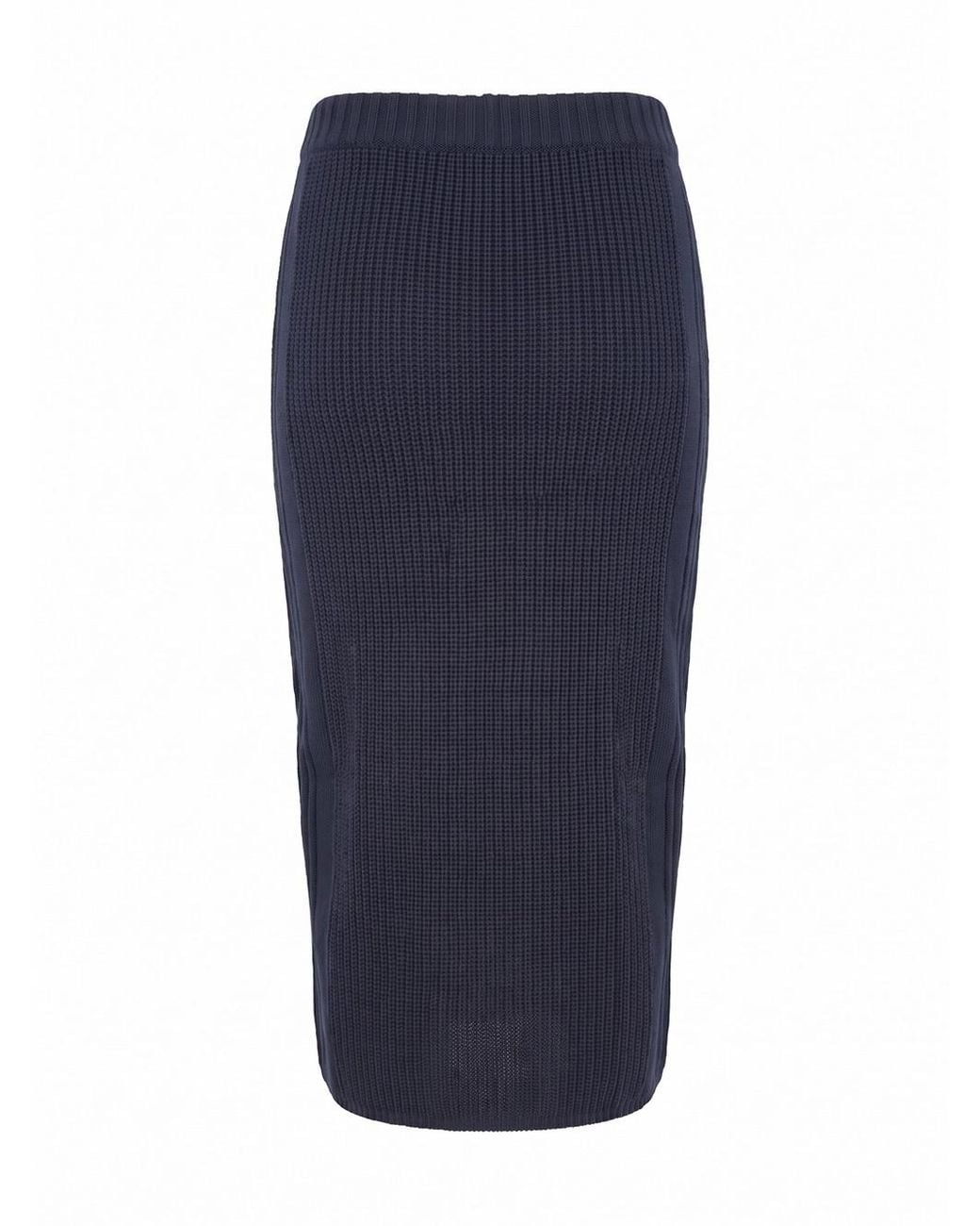 Patrizia Pepe Blue High-Waisted Midi Skirt