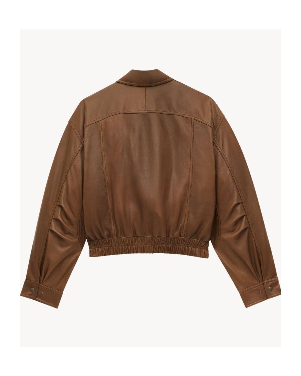 Saint Laurent Brown Button Detailed Drop-Shoulder Bomber Jacket