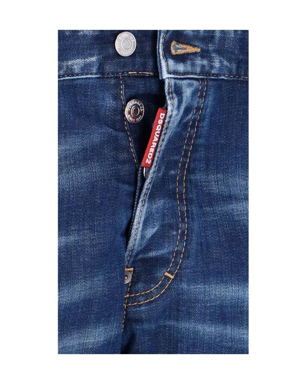 DSquared² Blue Distressed Straight-Leg Jeans for men