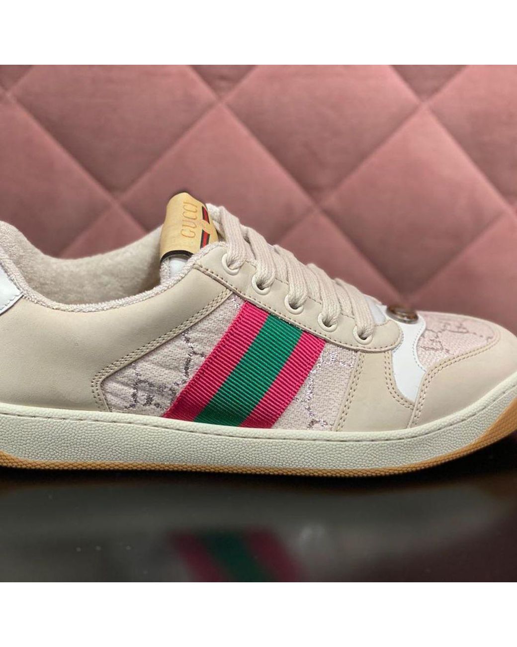 Gucci Blue Web Screener Sneakers