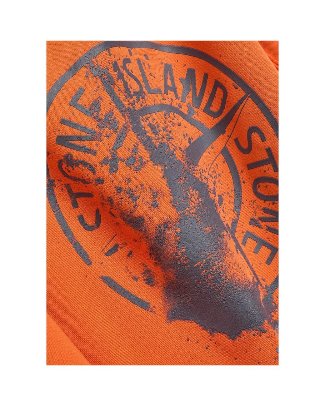 Stone Island Orange Round-Neck Long-Sleeve Sweatshirt for men