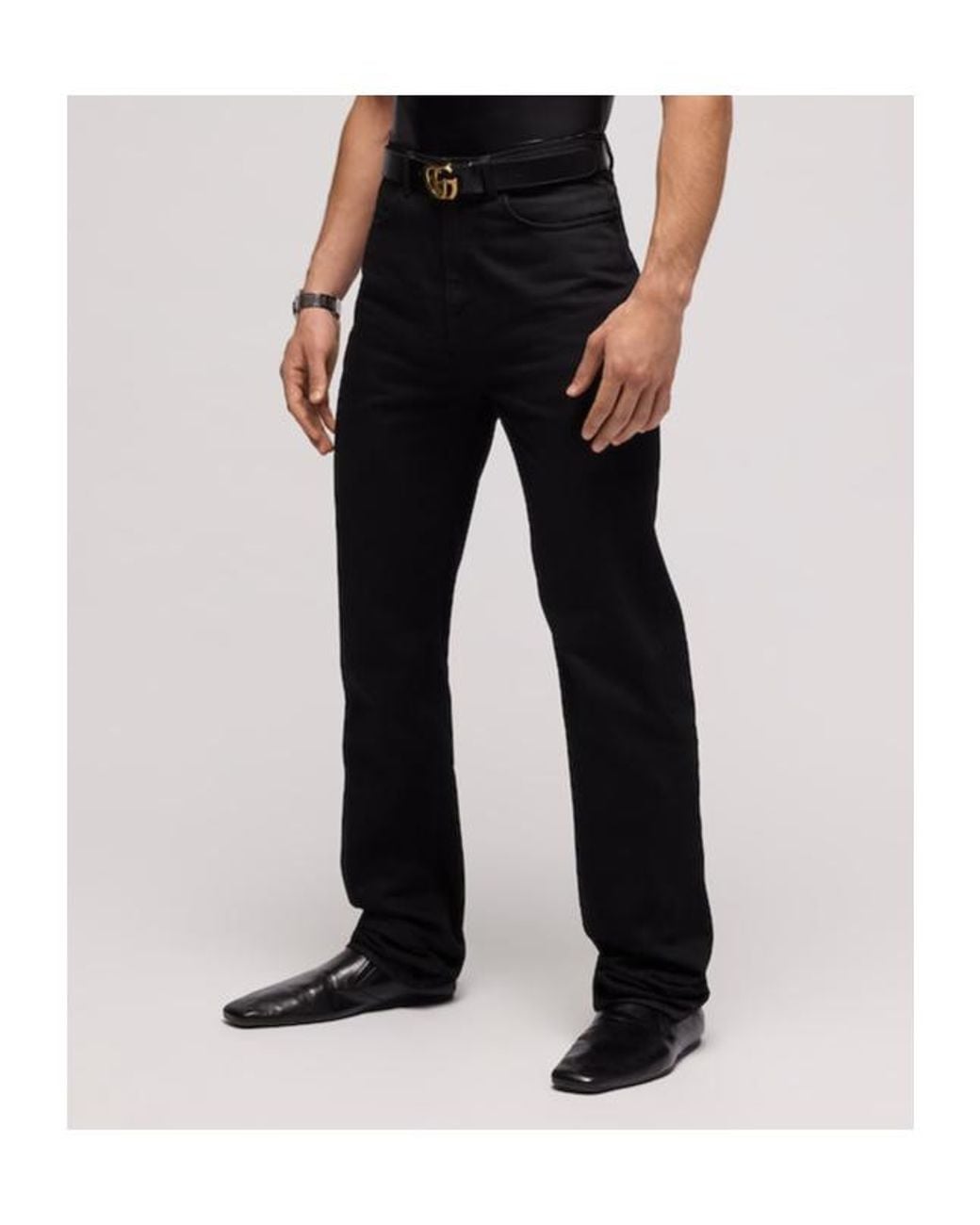 Gucci Black Washed Cotton Denim Pants for men
