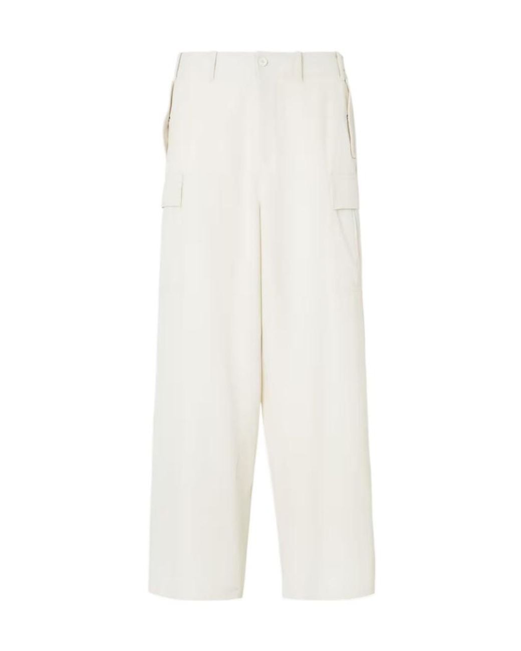 Fendi White Ivory Grain De Poudre Trousers for men