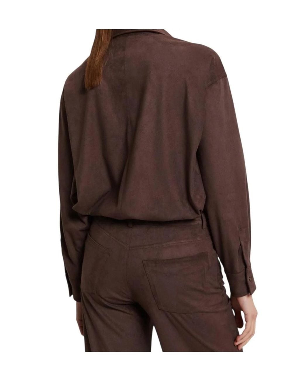 Ottod'Ame Brown Ottod'Ame Buttoned Long-Sleeve Top
