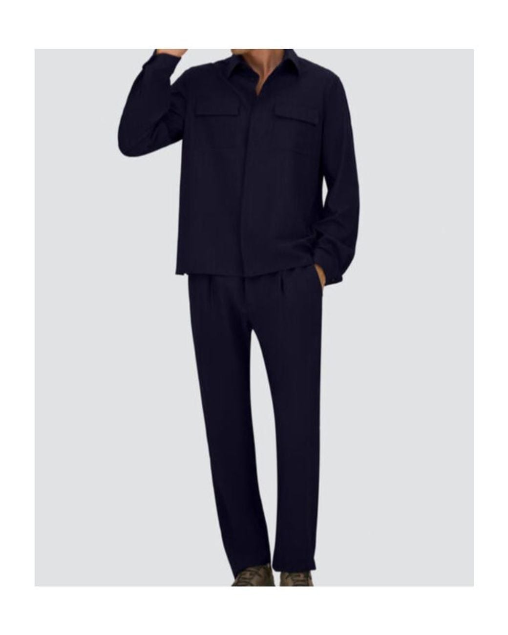 Herno Blue Boxy Pocket Jacket for men