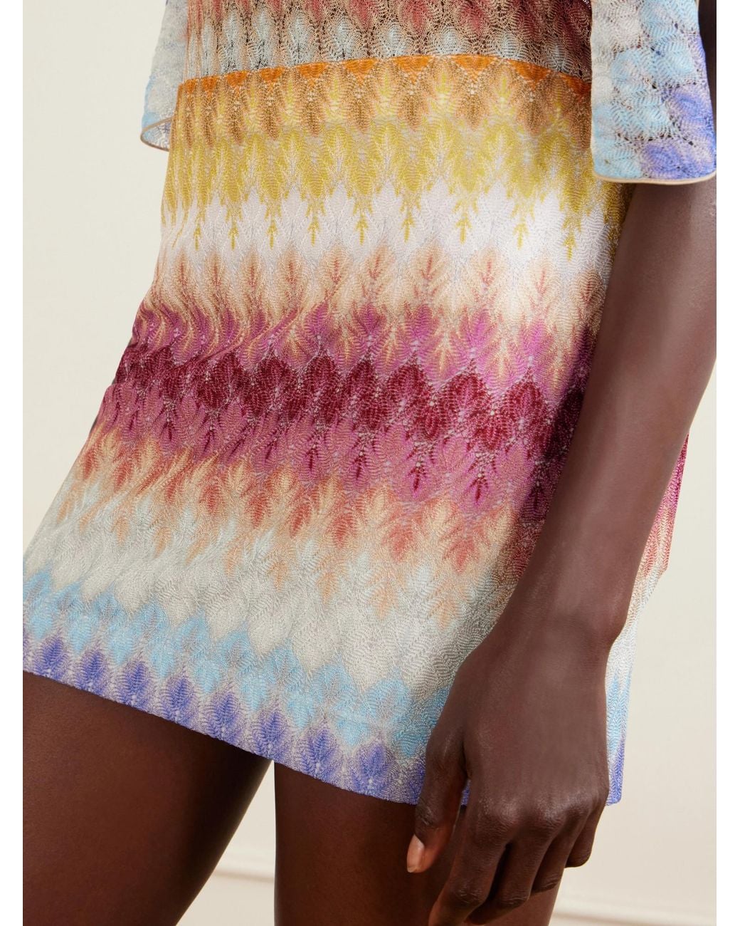 Missoni Pink Crochet-Knit Mini Skirt