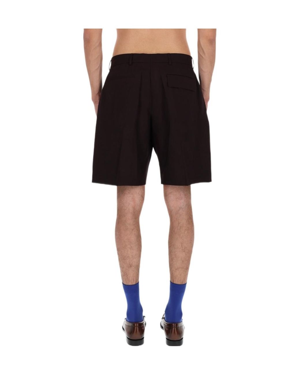 Paul Smith Black Pleated Linen Shorts for men