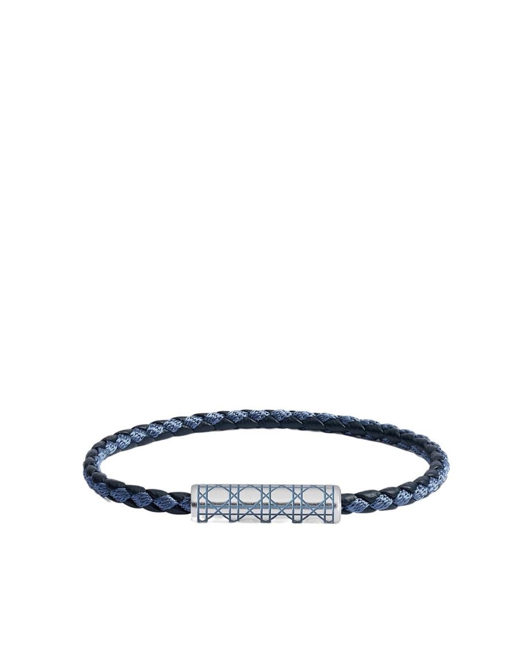 Dior White Cannage Braided Bracelet for men