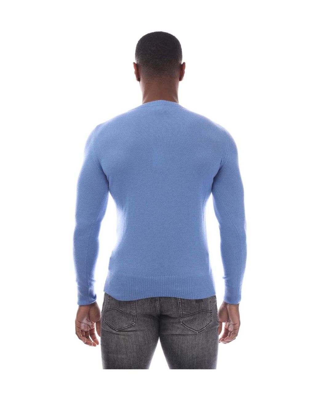 Emporio Armani Blue Crewneck Knit Sweater for men