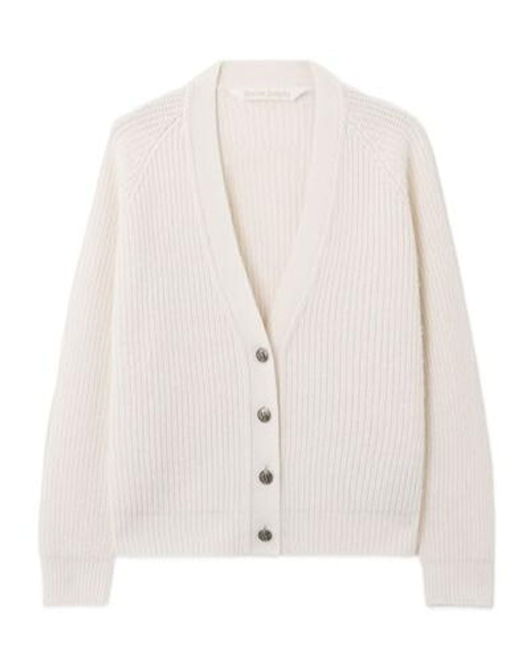 Palm Angels White V-Neck Cardigan