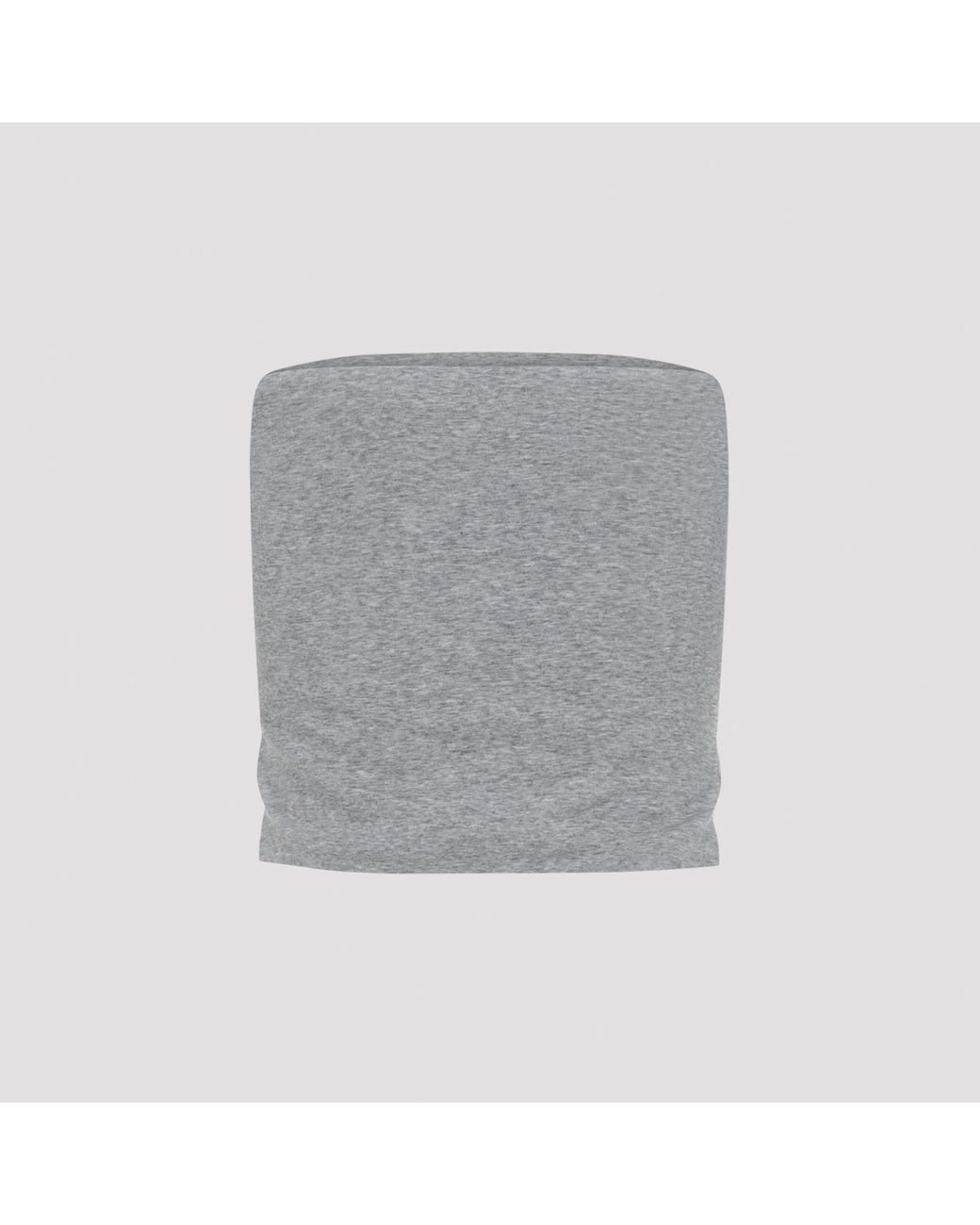 Miu Miu Gray Ribbed Jersey Top