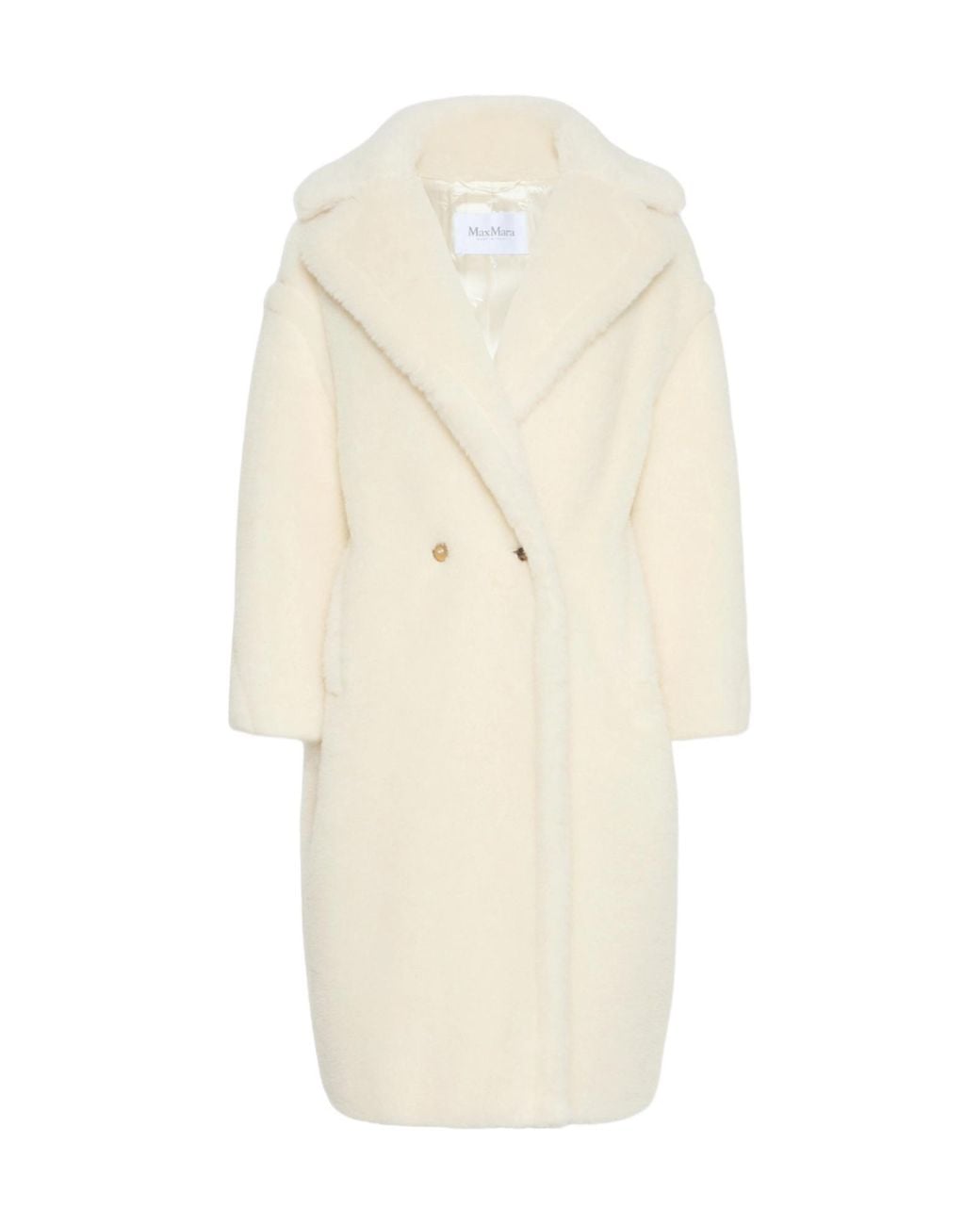 Max Mara White Tedgirl Buttoned Long Coat