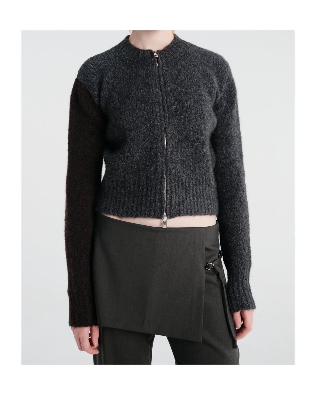 Paloma Wool Blue Long-Sleeve Cropped Knit Top