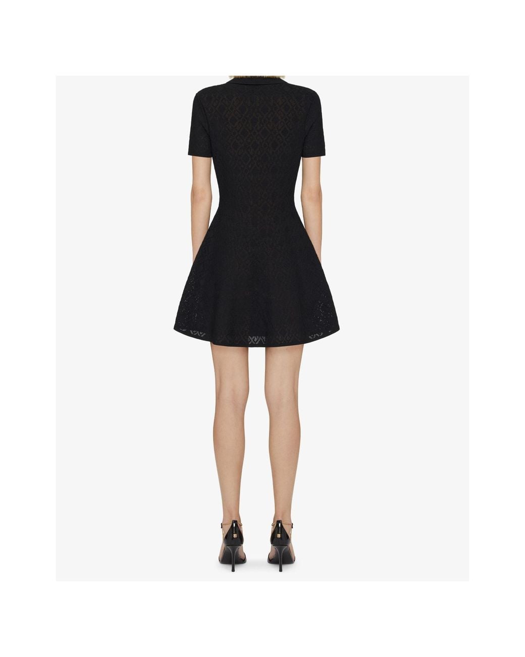 Givenchy Black Jacquard Mini Shirt Dress