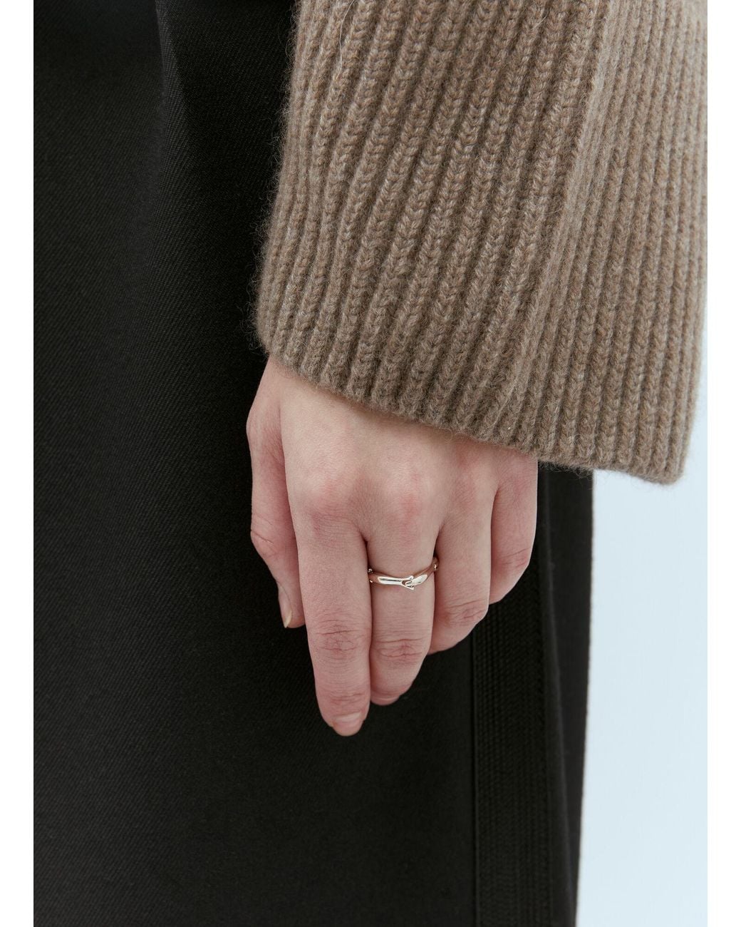 Bottega Veneta Brown Sardine Ring