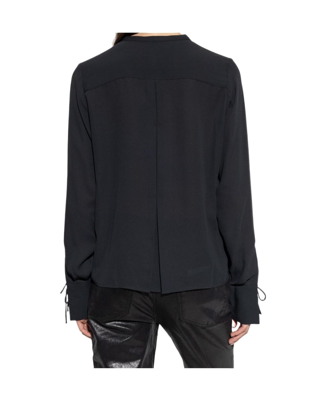 Rag & Bone Blue Tie-Neck Loose Fit Top