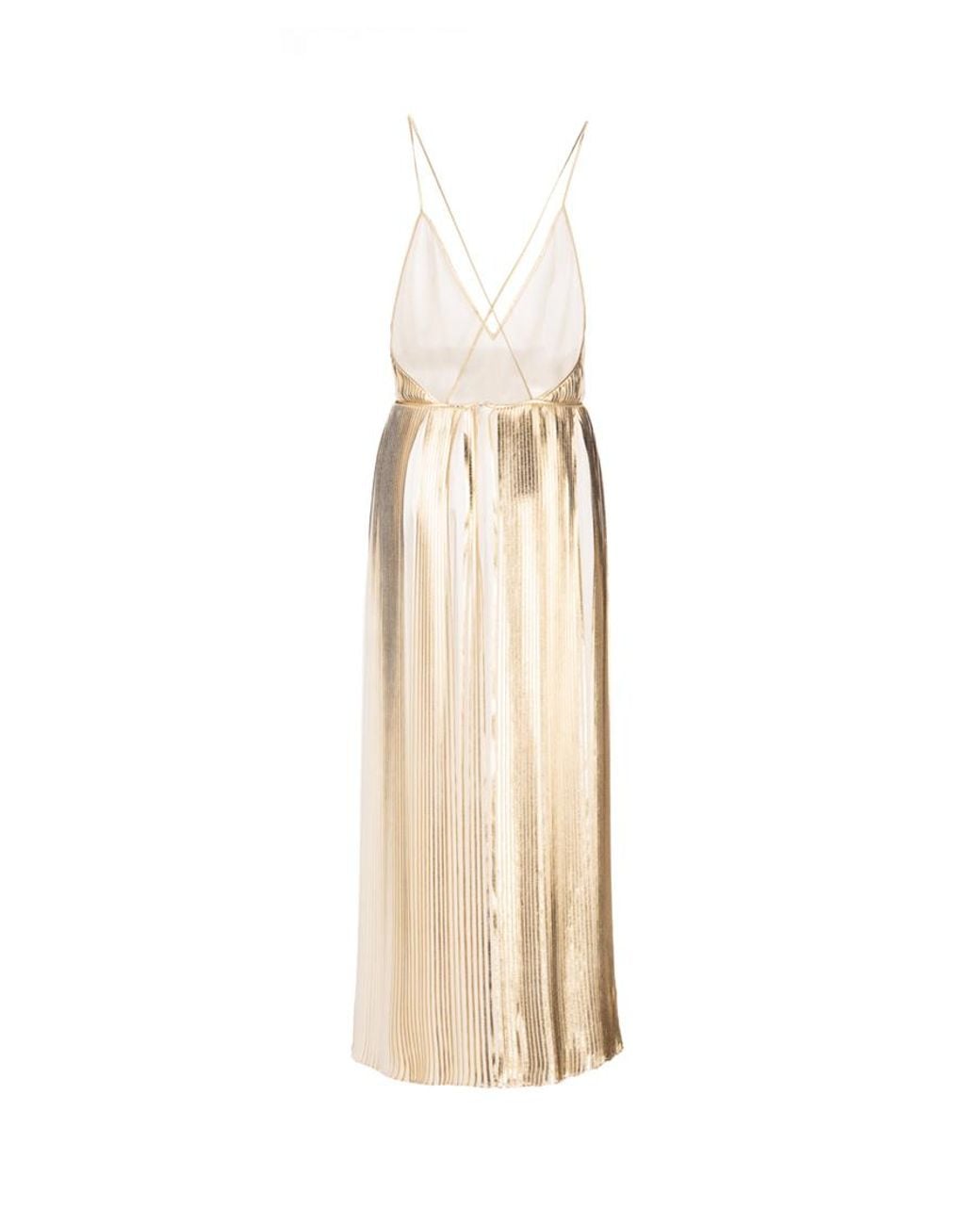 Valentino Metallic Plissé Cocktail Dress