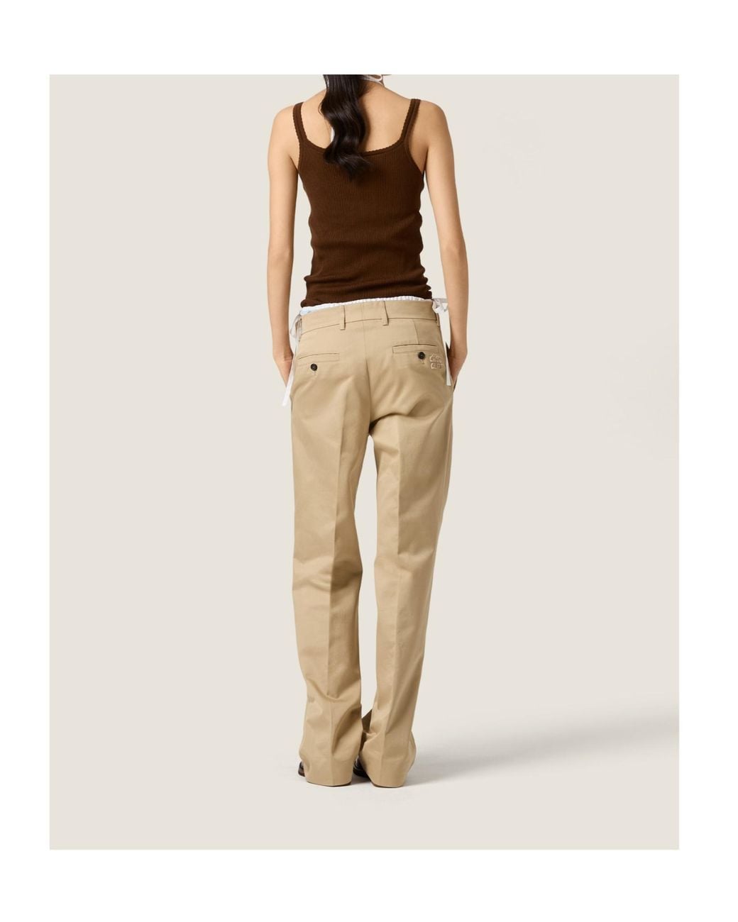 Miu Miu Brown Cotton Knit Top