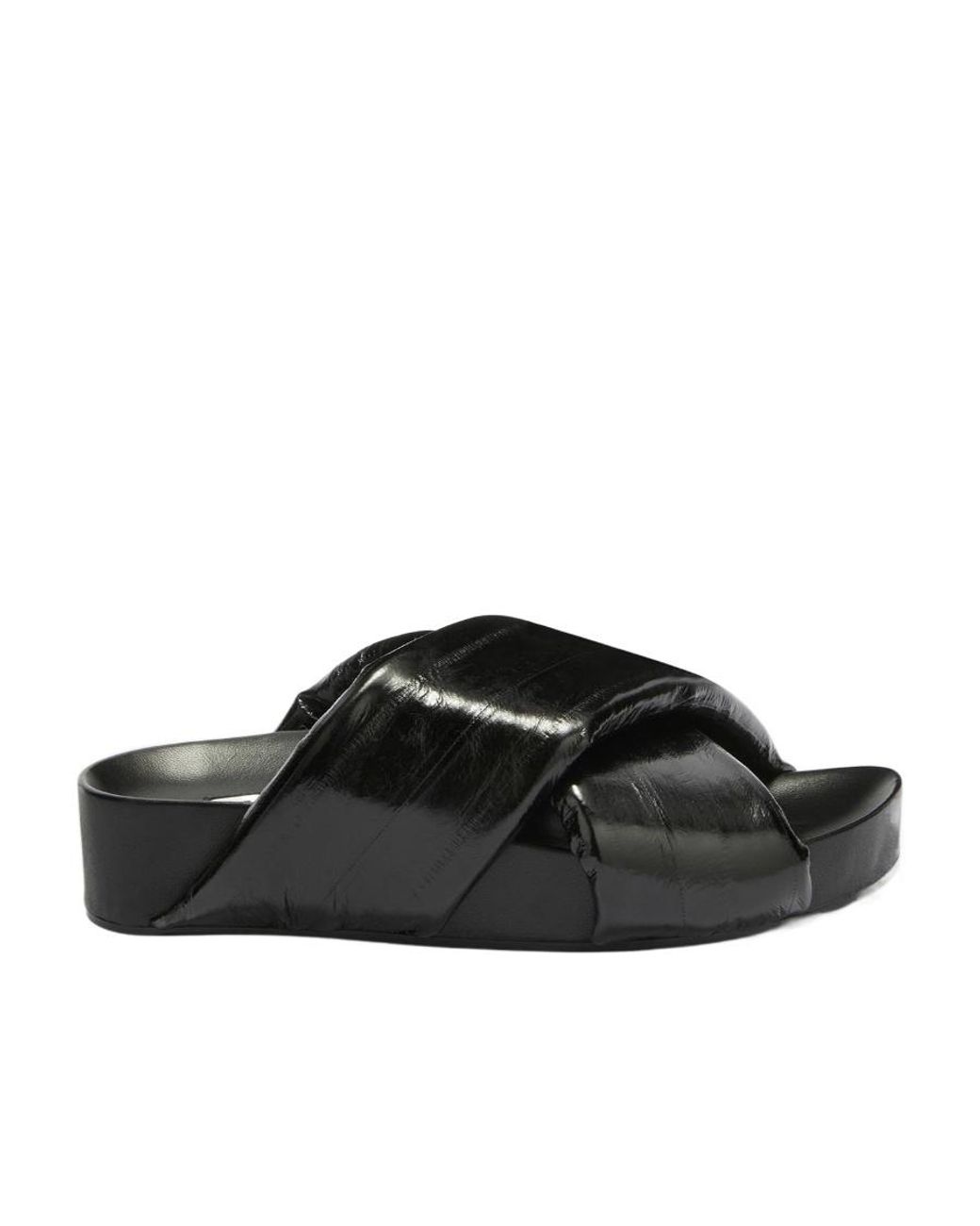 Jil Sander Black Cross-Over Open-Toe Sandals