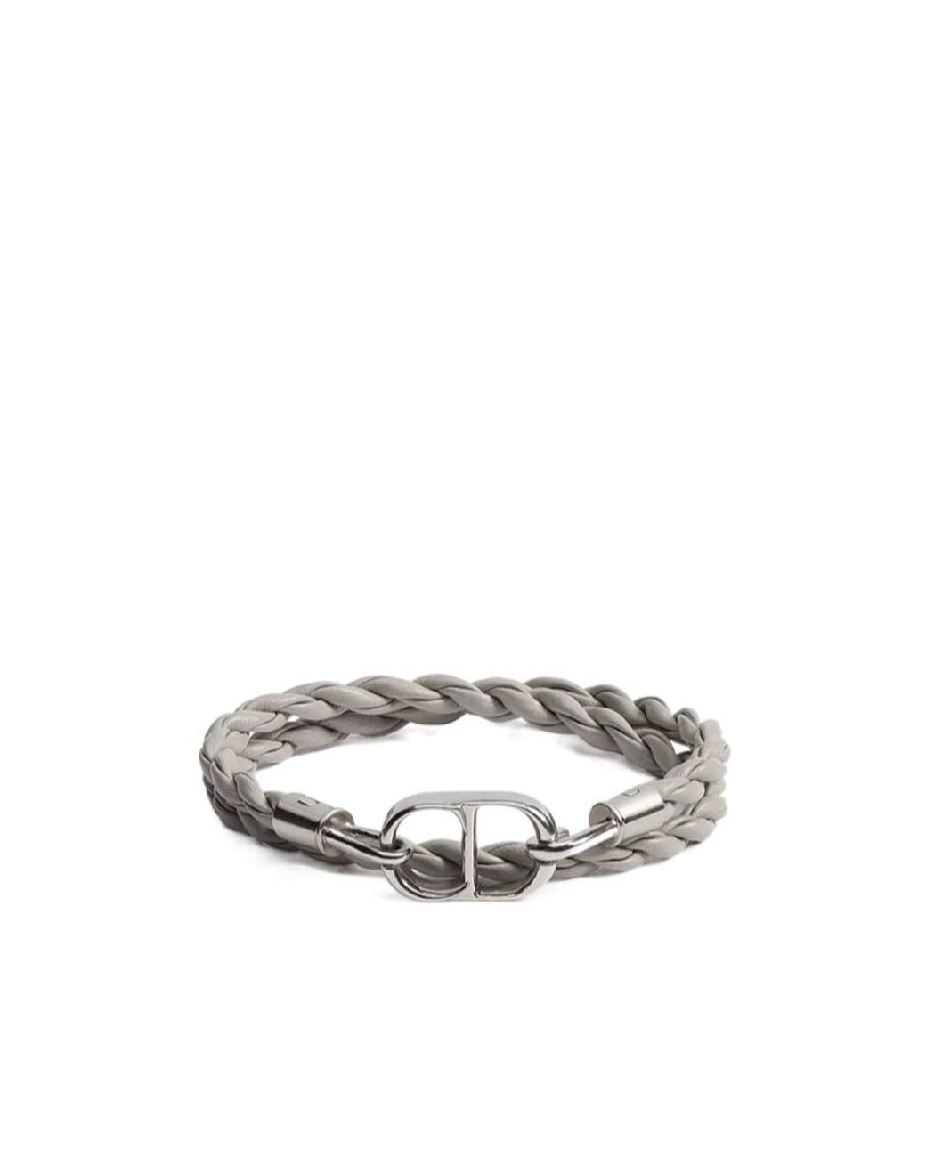 Dior White Cd Icon Woven Leather Double Bracelet for men