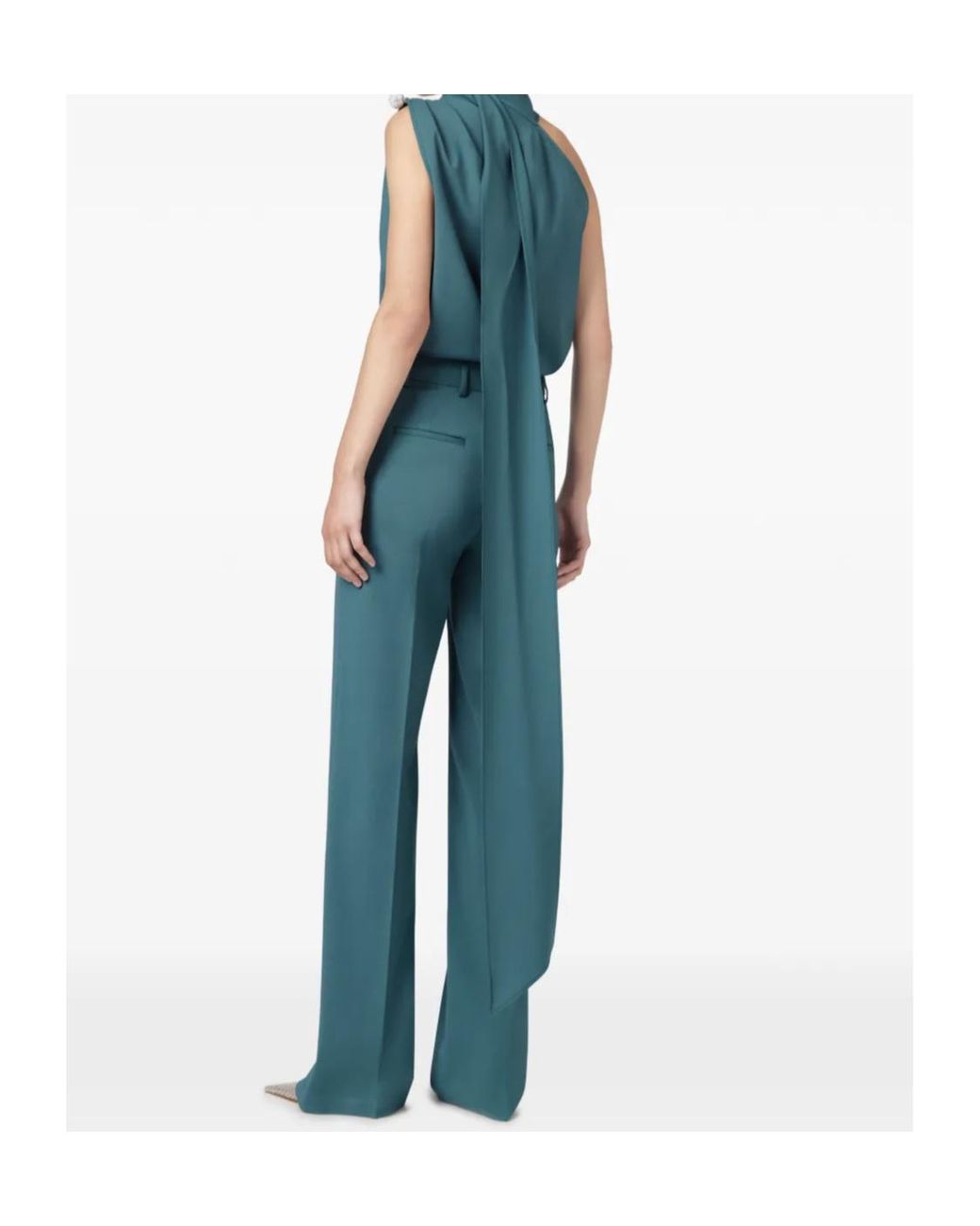 GIUSEPPE DI MORABITO Blue Draped One-Shoulder Top