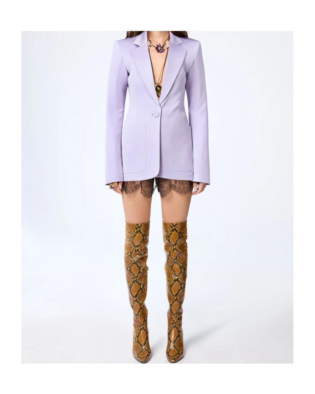Nina Ricci Purple Crepe Satin Blazer