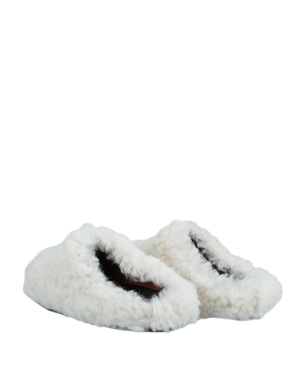 Marni White Solid Color Round-Toe Leather Shoes