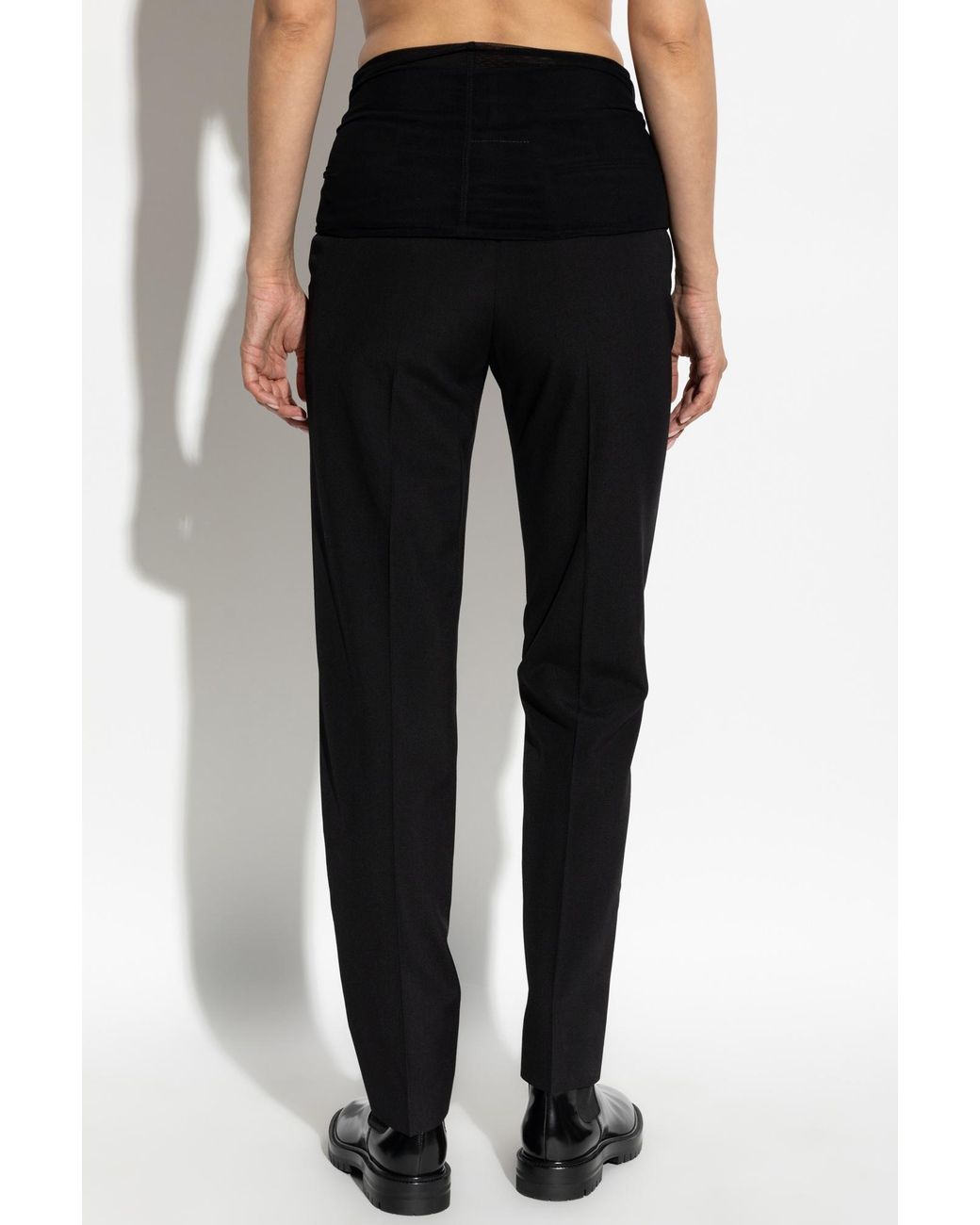 MM6 by Maison Margiela Black Pressed Creased Trousers