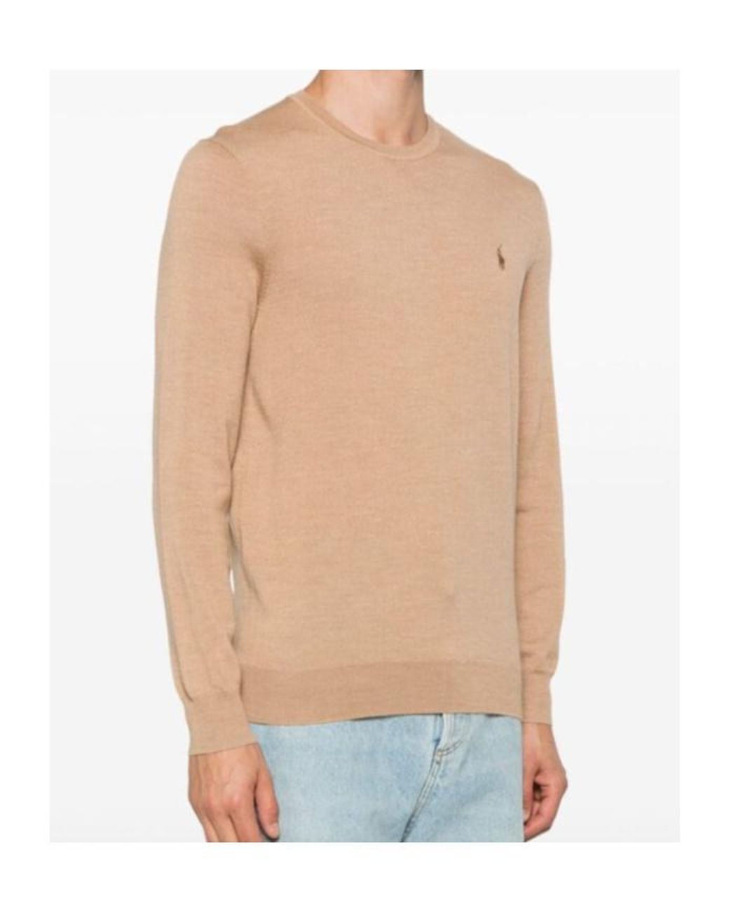 Polo Ralph Lauren Natural Logo Embroidered Crewneck Jumper for men