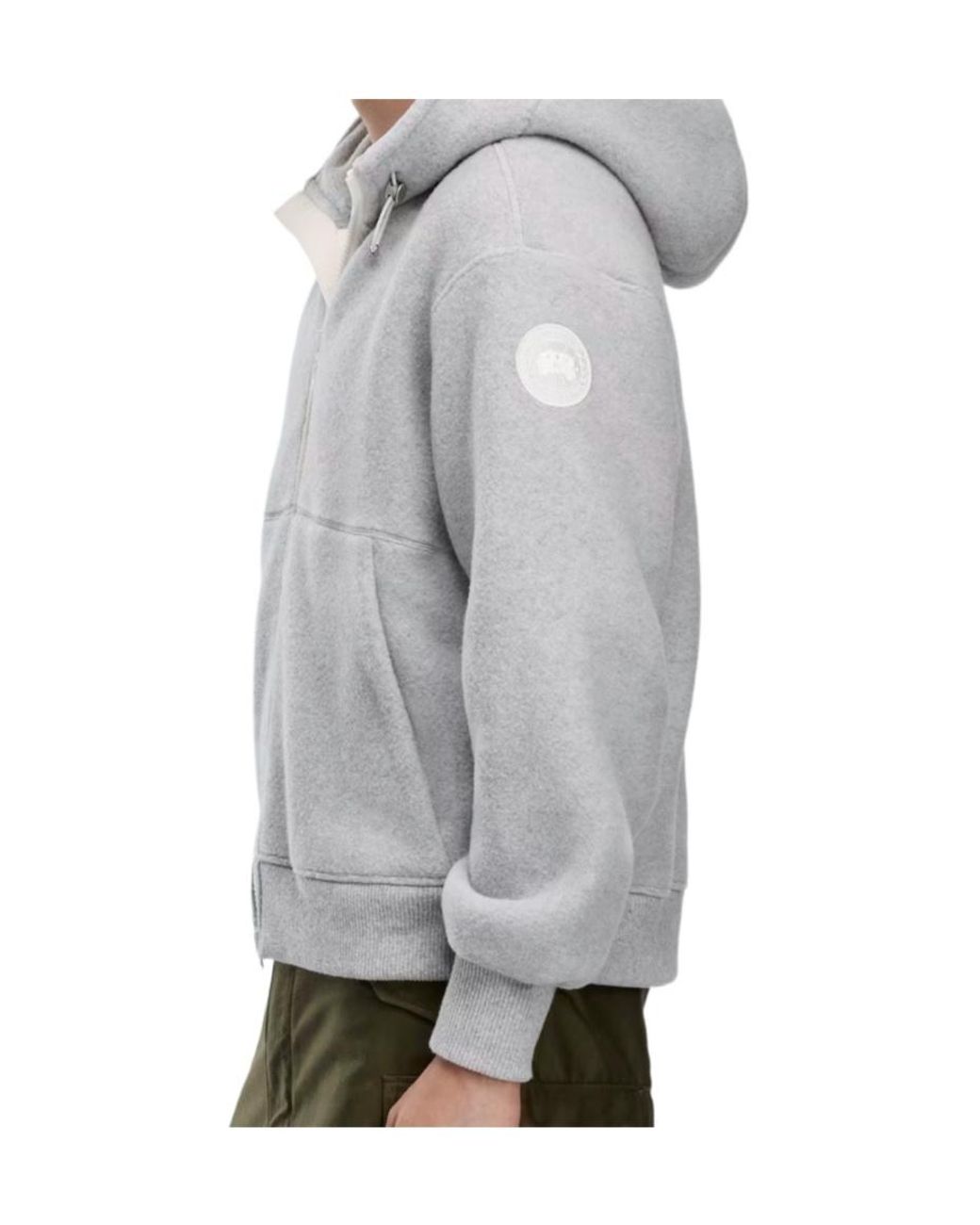 Canada Goose Gray Drawstring Zip-Up Hoodie for men