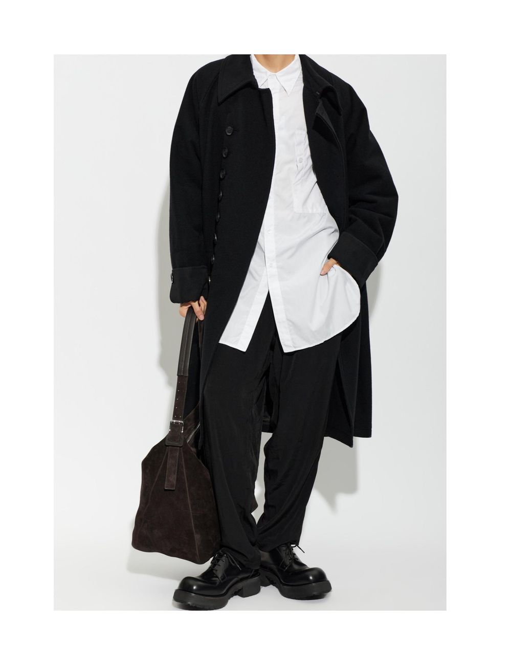 Yohji Yamamoto Black Ta Tuxedo Double Stitch Elastic Pants for men