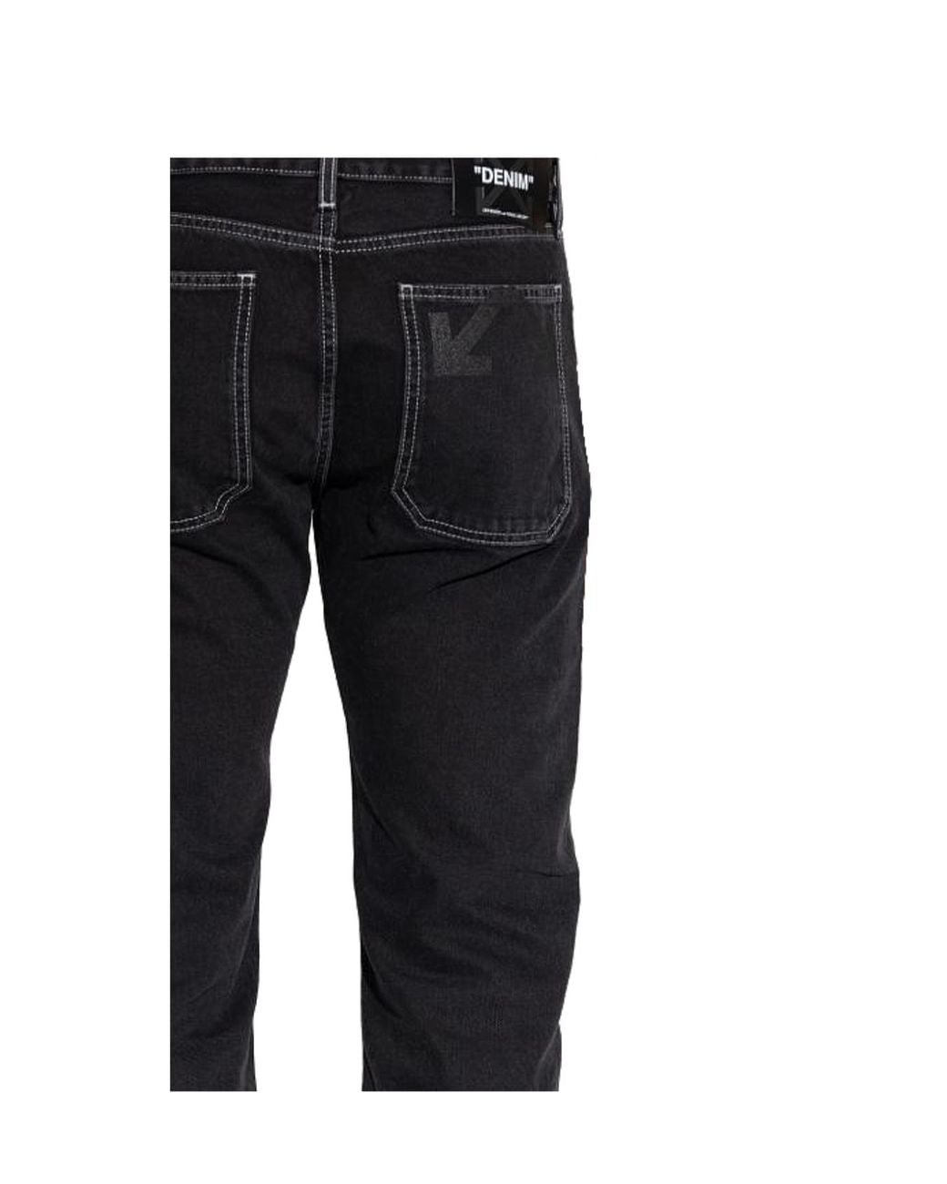 Off-White c/o Virgil Abloh Black Half Arrow Straight-Leg Jeans for men