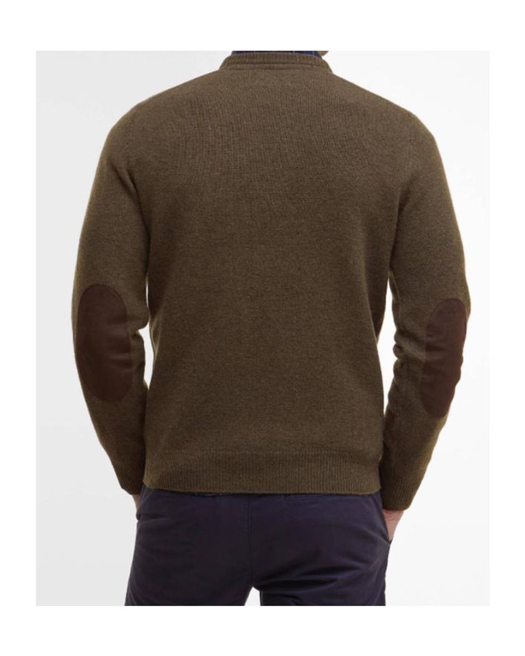Barbour Brown Crew-Neck Long-Sleeve Jumper for men