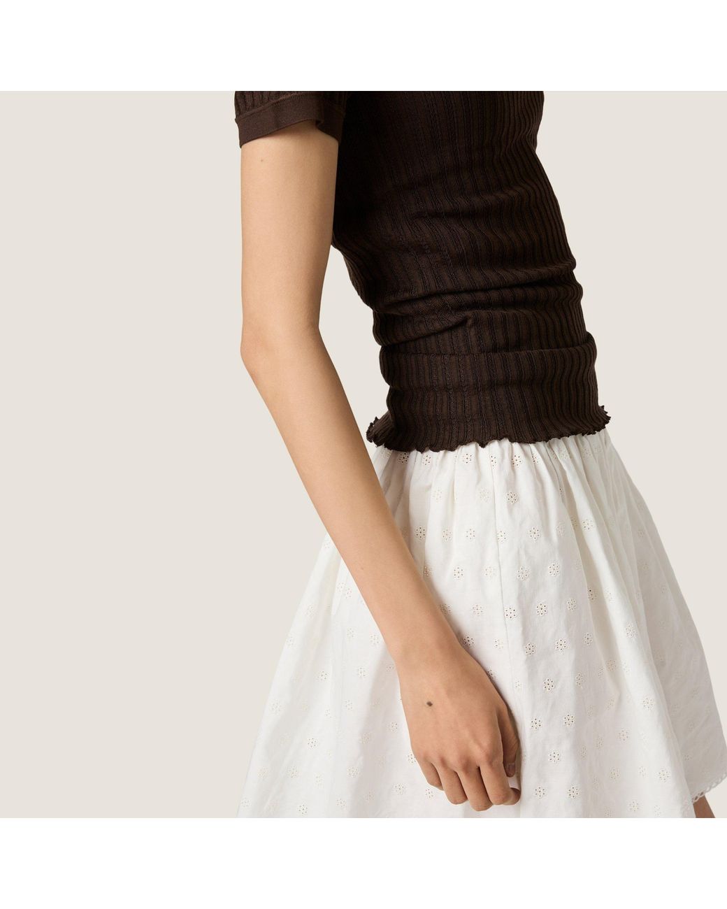 Miu Miu Black Silk Knit Polo Shirt