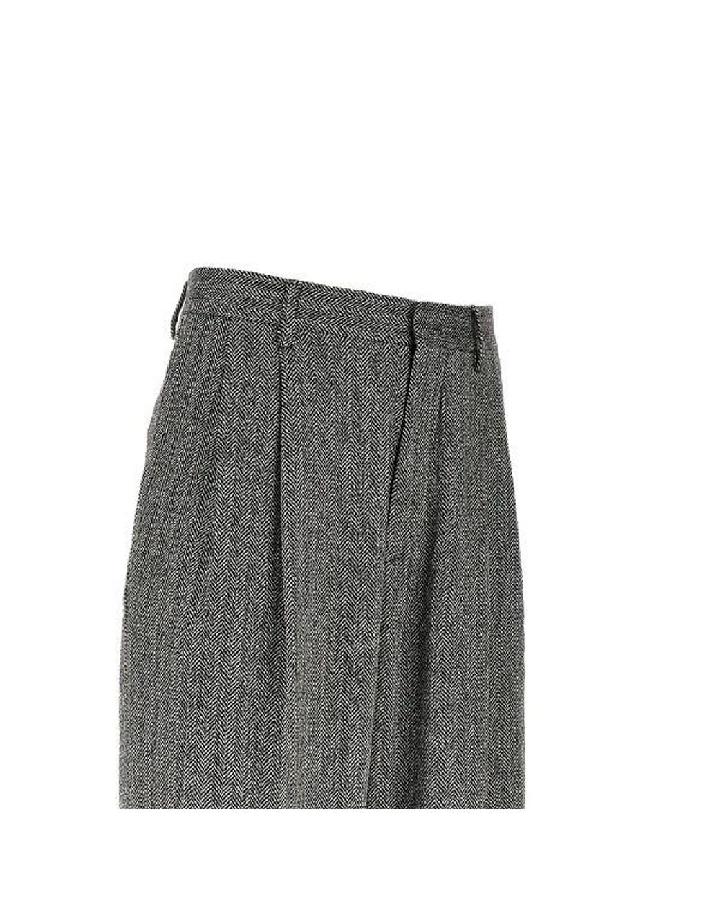 DSquared² Gray Pleated Wide-Leg Pants for men