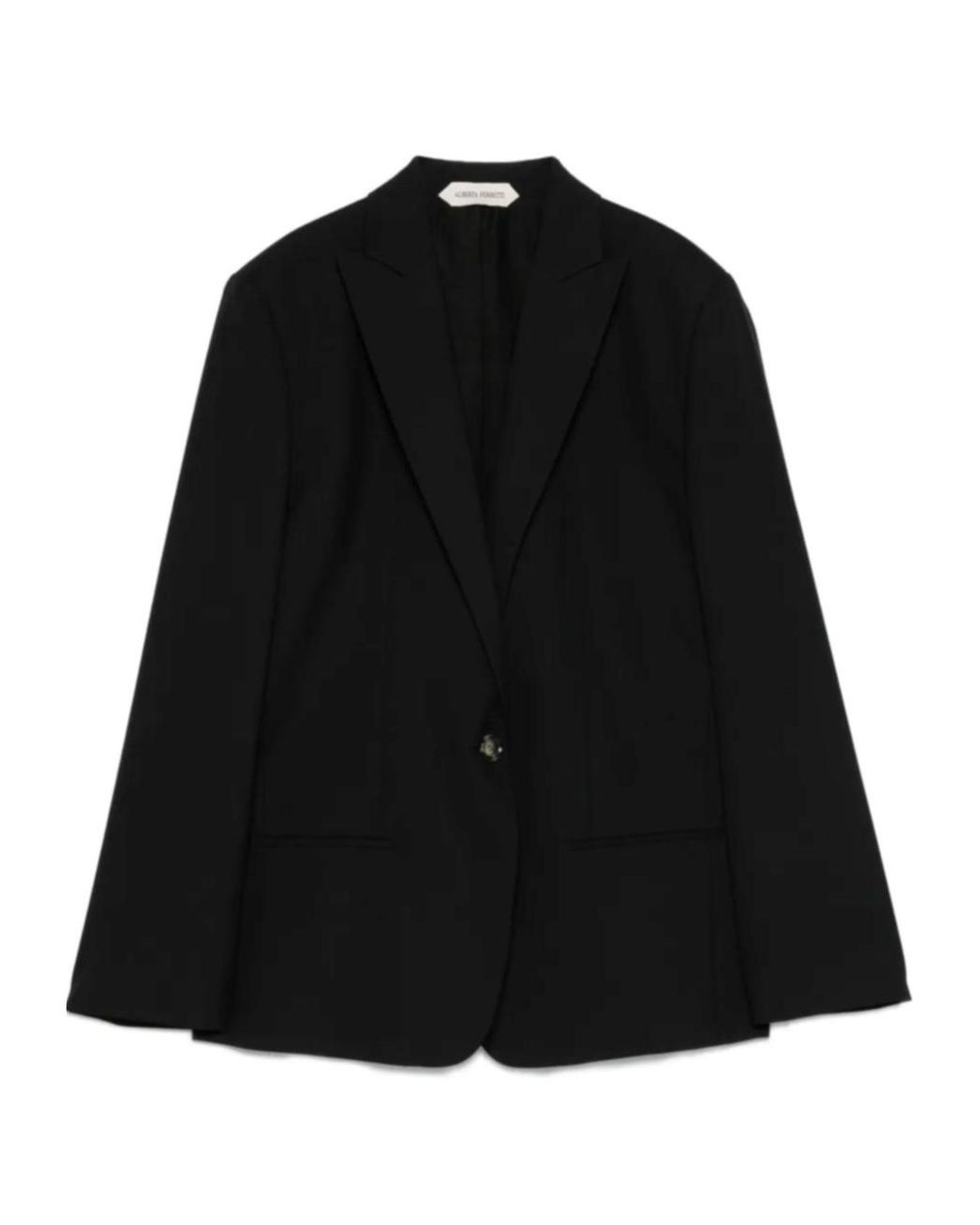 Alberta Ferretti Black Single-Breasted Blazer