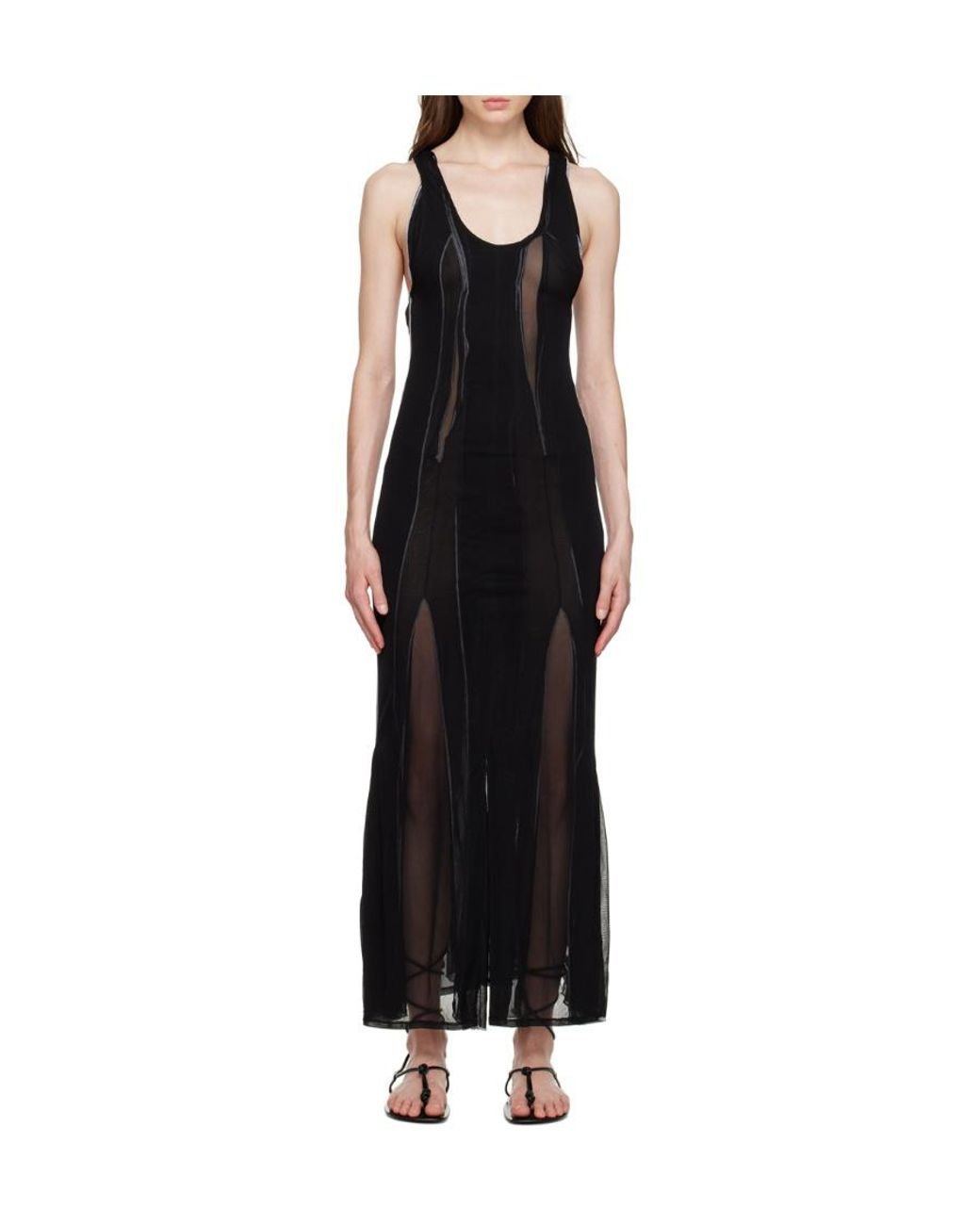 Y. Project Black Sheer Sleeveless Dress
