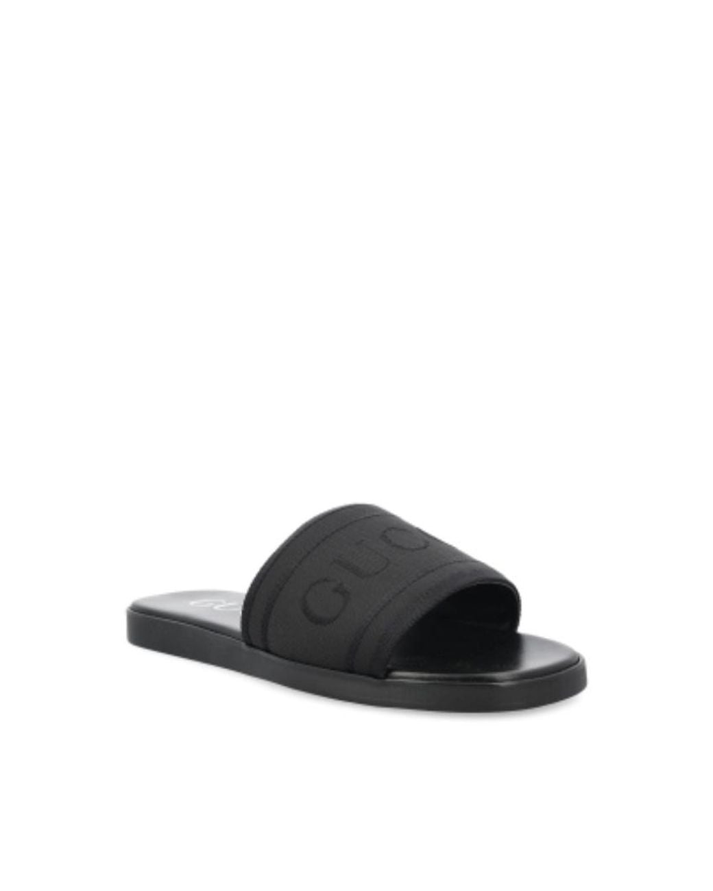 Gucci Black Logo Strap Slide Sandals for men