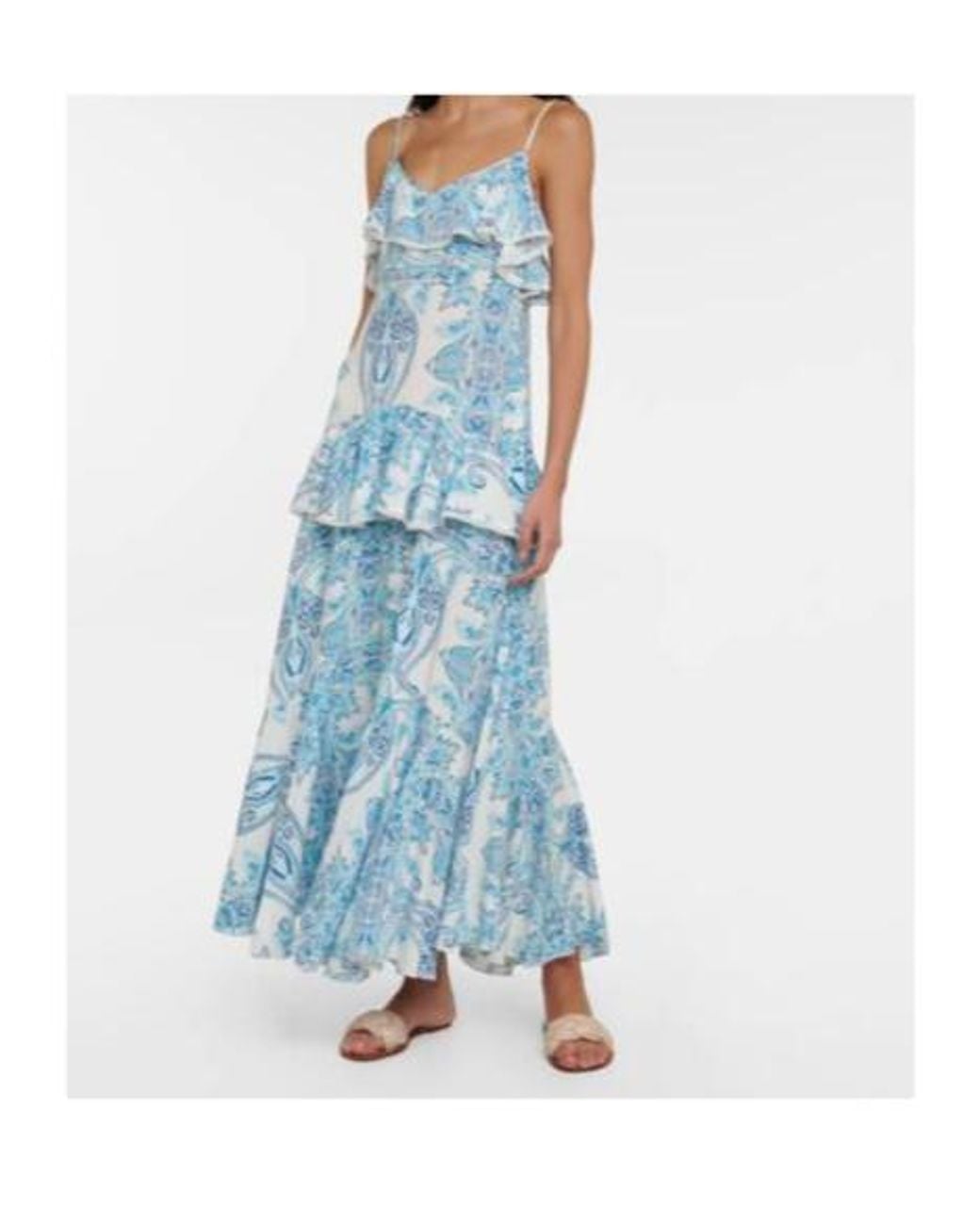 Melissa Odabash Blue Daisy Printed Maxi Dress