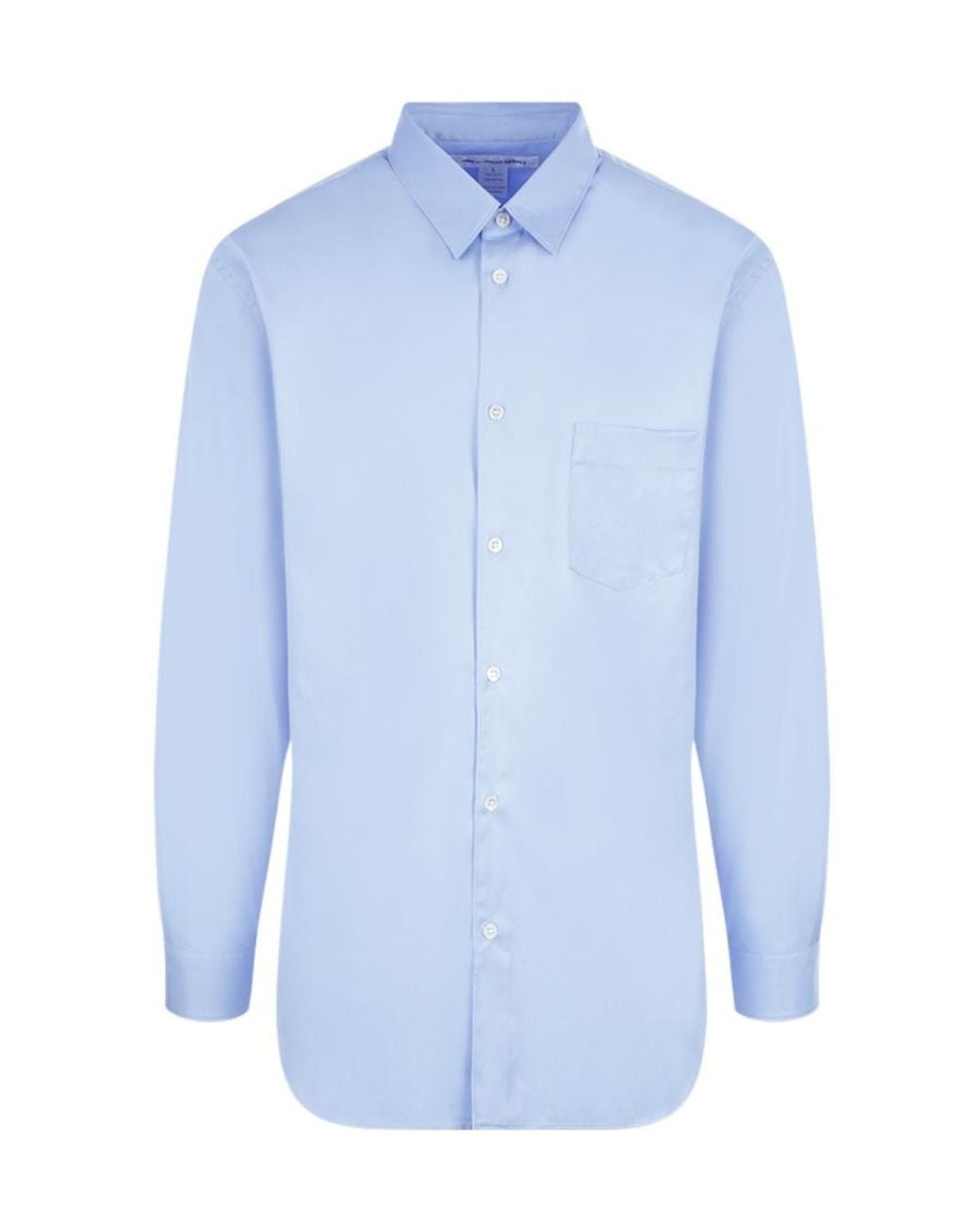 Comme des Garçons Blue Comme Des Garçons Shirt Curved Hem Buttoned Shirt for men