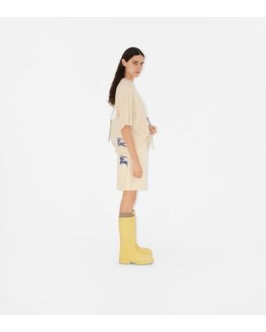 Burberry Natural Ekd Jacquard Drawstring Shorts